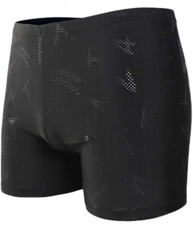 Racing Mens'Athletic Swim Trunks Boxer Brief Jammers Quick Dry Compression Square Leg Swim Brief Swimsuit Shorts - 005black -...