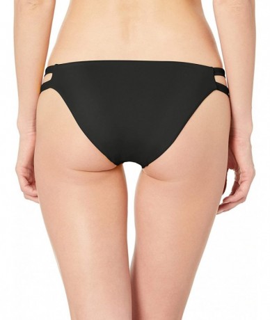 Tankinis Women's Solid Full Side Tab Bikini Bottoms - Black - CD18EQXZCL4 $40.52