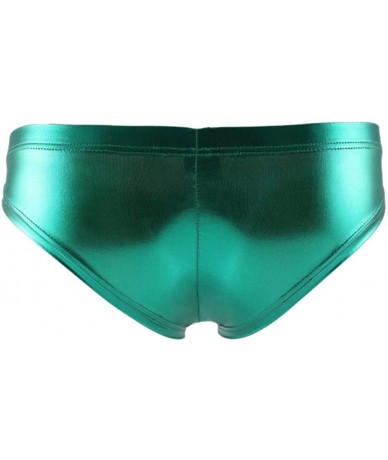 Briefs Men's Metallic Thong Swimsuit Snake Printed Underwear Briefs Trunks Underpants Bikini Swimwear - Green - CU18Y4A8L2D $...