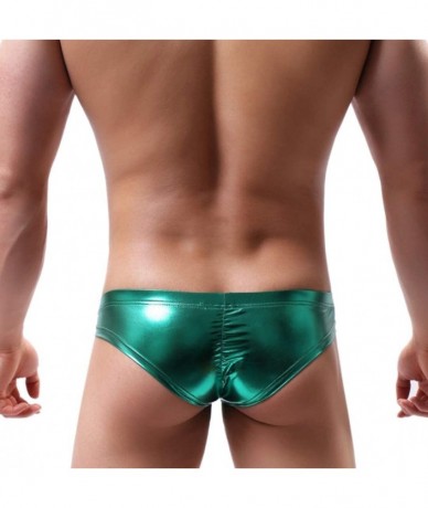 Briefs Men's Metallic Thong Swimsuit Snake Printed Underwear Briefs Trunks Underpants Bikini Swimwear - Green - CU18Y4A8L2D $...