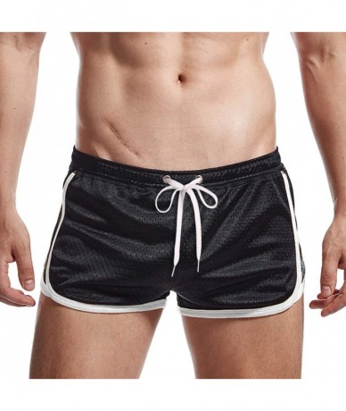 Board Shorts Men's Running Shorts Breathing Athletic Gym Mesh Shorts for Men - Blackgrey - CJ1972ADSDU $36.26