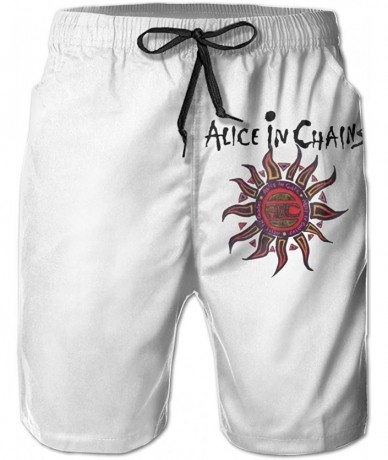 Trunks Men's Alice in Chains Quick Dry Classic Logo Series Swim Trunk. - C21908STGDQ $56.89