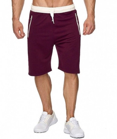 Racing Men Workout Gym Running Shorts Training with Inner Compression Quick Dry - Fuchsia-a - CO1970GUE2Q $22.85