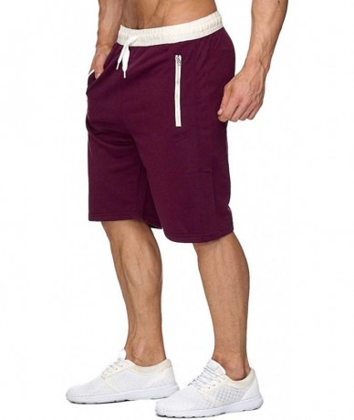 Racing Men Workout Gym Running Shorts Training with Inner Compression Quick Dry - Fuchsia-a - CO1970GUE2Q $22.85