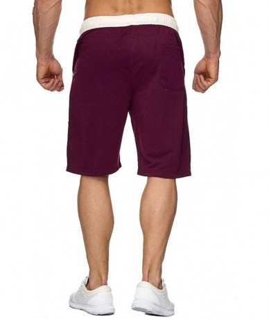 Racing Men Workout Gym Running Shorts Training with Inner Compression Quick Dry - Fuchsia-a - CO1970GUE2Q $22.85