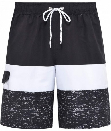 Board Shorts Men's Board Shorts Quick Dry Swim Trunks with Mesh Lining - A Black - C418RU8L4CT $37.87