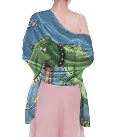 Cover-Ups Women Chiffon Sarong Beach Bikini Cover Up Wedding Party Shawls Wraps - Cute Girl and T Rex Dinosaur - CT190HIAA8I ...