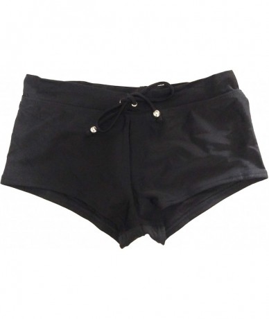 Bottoms Swimwear Bikini Bottom - Boyshort Black - CA18NGANL6D $25.01