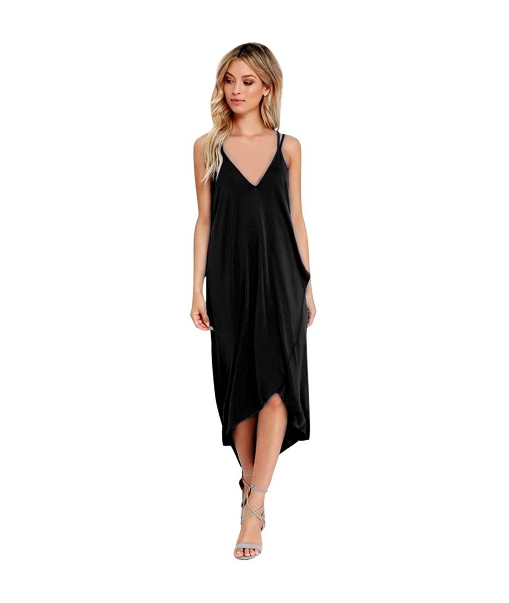 Racing Women Dress Summer Casual Loose Sleeveless Long Dress Straps Homewear Dress Elegant Holiday Casual Party Beach Dress -...