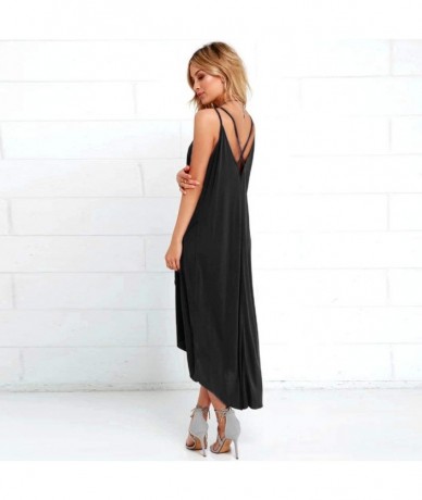 Racing Women Dress Summer Casual Loose Sleeveless Long Dress Straps Homewear Dress Elegant Holiday Casual Party Beach Dress -...