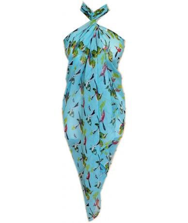 Cover-Ups Birds Pareo Sarong Swimsuite Cover up - Hummingbird Aqua - CF11PFDF8HT $26.70