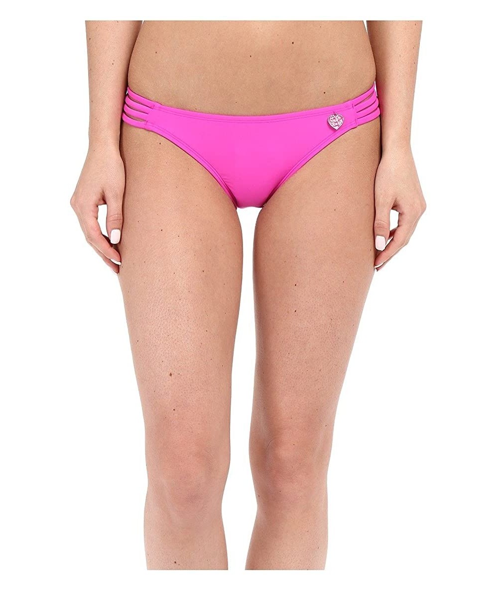 Tankinis Women's Smoothies Flirty Surf Rider Solid Bikini Bottom Swimsuit - Flamingo Pink - CL12CY2UWGZ $79.83