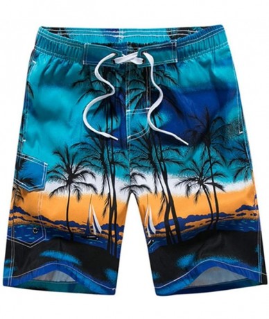 Board Shorts Beachwear Cool Board Shorts Quick Dry Watersport Swim Trunks - 1701 Blue - CE18Y8XZAWL $74.30