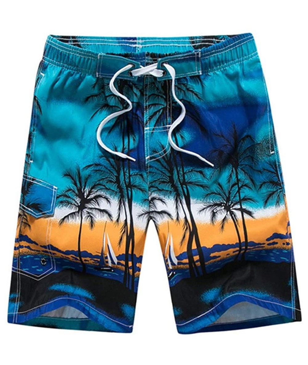 Board Shorts Beachwear Cool Board Shorts Quick Dry Watersport Swim Trunks - 1701 Blue - CE18Y8XZAWL $74.30