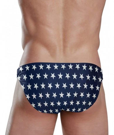 Briefs Swim Brief Bikini Summer Beach Bikini for Men Swim Underwear Sports - White Stars - CG18SO8WX32 $45.72