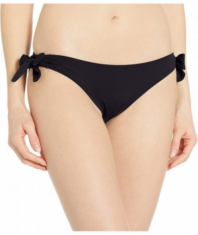 Bottoms Women's Loop Tie Side Hipster Bikini Bottom Swimsuit - Black - CA12N2D1Z56 $81.48