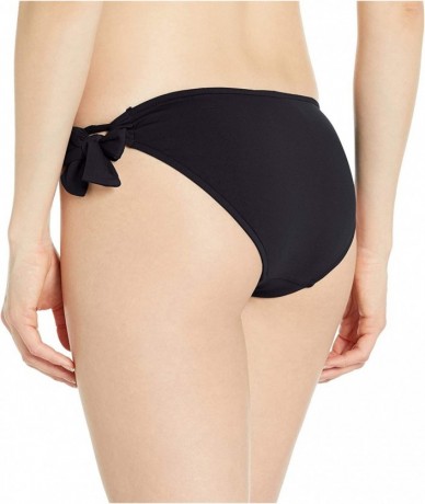 Bottoms Women's Loop Tie Side Hipster Bikini Bottom Swimsuit - Black - CA12N2D1Z56 $81.48