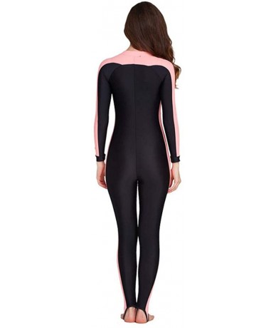 Racing Long Sleeve Surfing Swimsuit for Women 2020 Spring Summer Sunscreen Women's Cute Sporty Full Body Swimsuit 3pink - CW1...