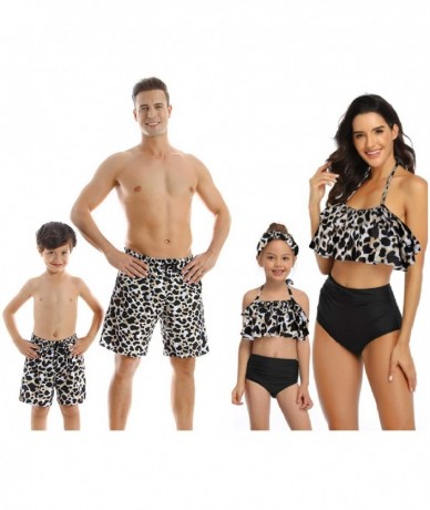 Briefs Matching Family Bathing Suits Two Pieces Bikini Set Mommy Daddy and Me Swimwear Summer Beach Leopard Swimsuits - Girl ...