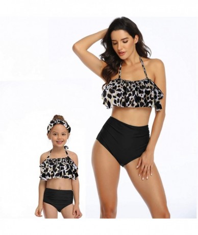 Briefs Matching Family Bathing Suits Two Pieces Bikini Set Mommy Daddy and Me Swimwear Summer Beach Leopard Swimsuits - Girl ...