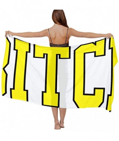 Cover-Ups Women Chiffon Scarf Shawl Wrap Sunscreen Beach Swimsuit Bikini Cover Up - Bitch Design - CP190HI75UT $44.06