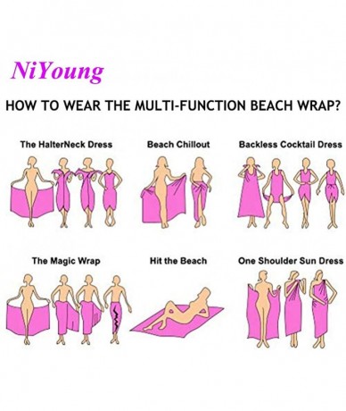 Cover-Ups Women Chiffon Scarf Shawl Wrap Sunscreen Beach Swimsuit Bikini Cover Up - Bitch Design - CP190HI75UT $44.06