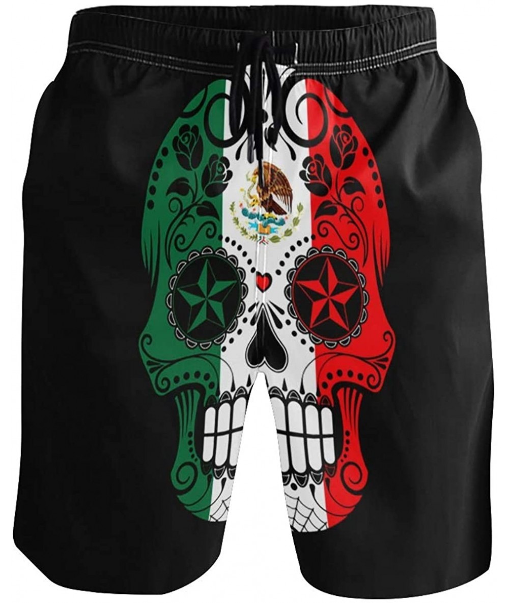 Board Shorts Men's Quick Dry Swim Trunks with Pockets Missouri Flag Beach Board Shorts Bathing Suits - Mexican Flag Sugar Sku...