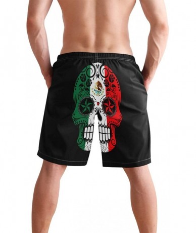 Board Shorts Men's Quick Dry Swim Trunks with Pockets Missouri Flag Beach Board Shorts Bathing Suits - Mexican Flag Sugar Sku...