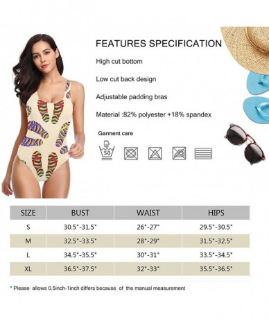 Racing Women's One Pieces Swimsuits Flip Flops Printed Beach Suits with Soft Cup - Color_3 - CS18SXIX678 $46.20