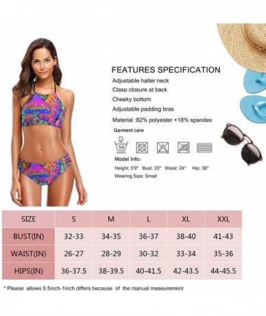 Sets Women's Girls Bikini Set Beach Swimsuit with Bandage Padded Push-Up - Trippy Smoke Mushrooms - CT196SL4K8E $67.40