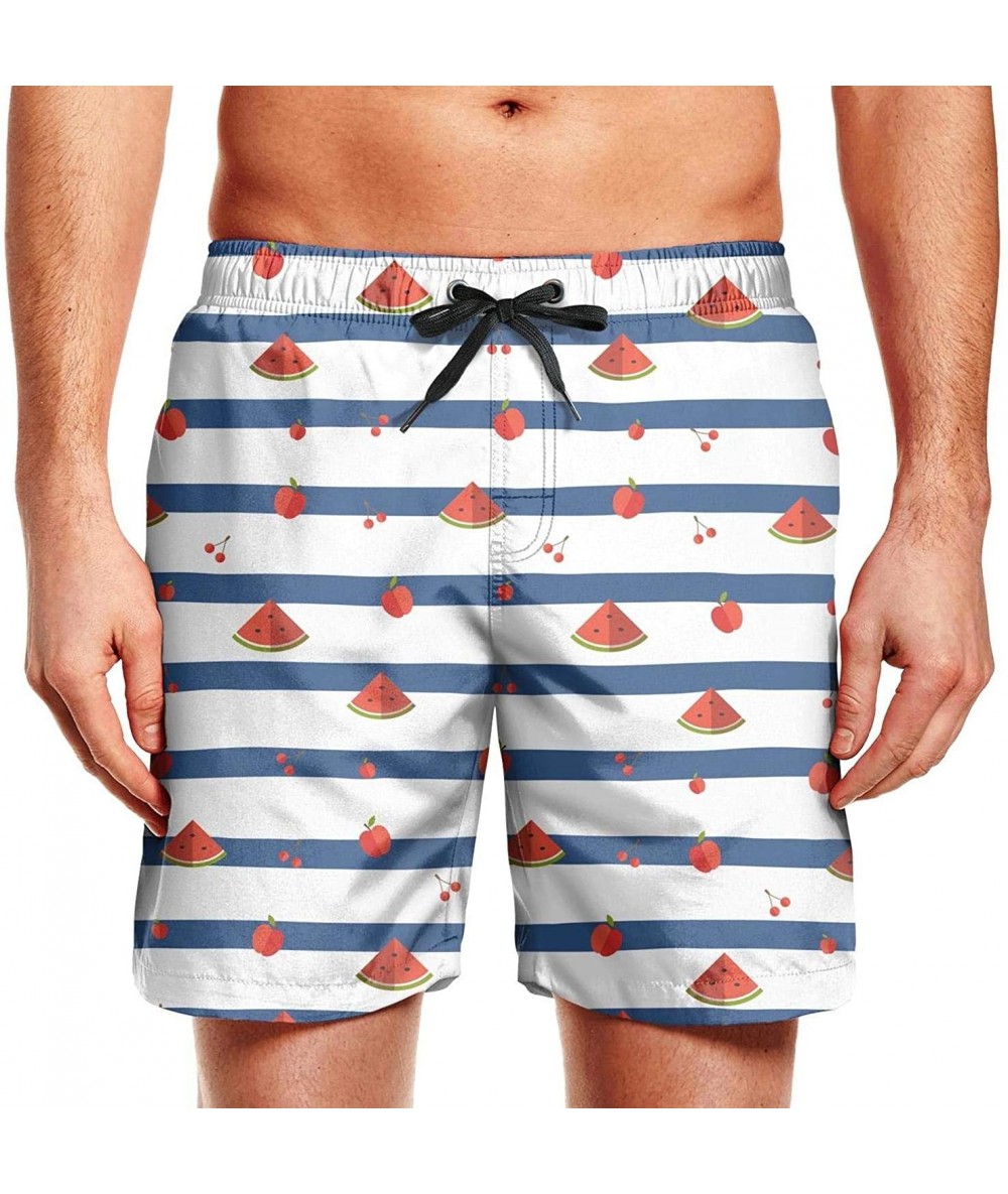 Board Shorts Mens Swim Trunks California Grizzly Quick Dry Printed Beach Shorts Casual - Cute Watermelon - CM18TMWIIAX $56.74