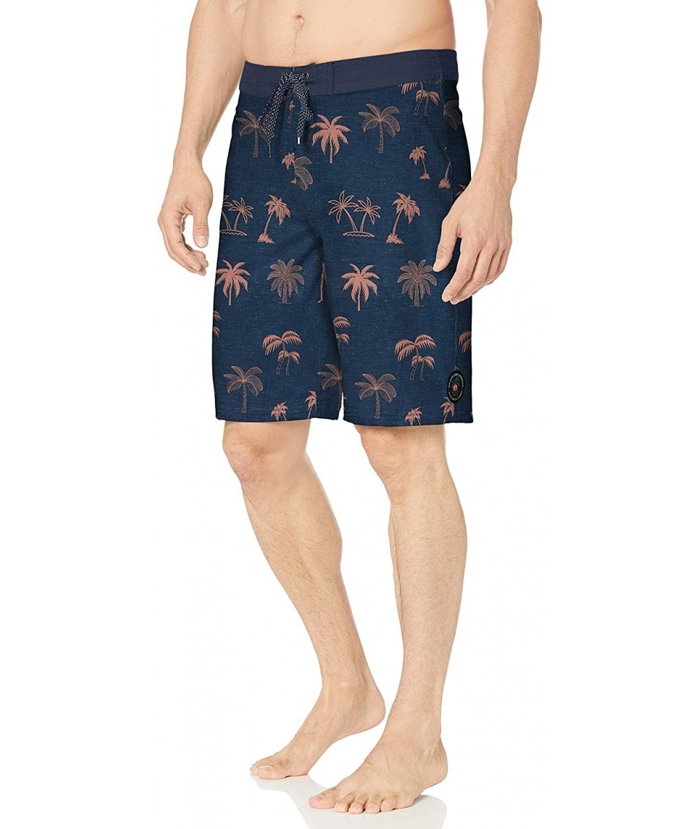 Board Shorts Men's Mirage Island Routes Boardshorts - Navy - C218QRS2U7H $56.74