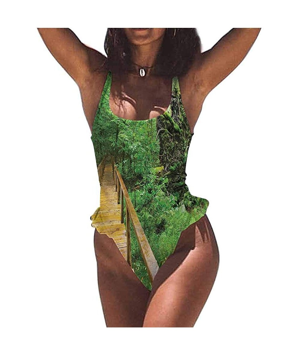 Bottoms Bathing Suit Forest- Oil Painting Style Autumn Perfect for The Beach - Multi 07-one-piece Swimsuit - CX19E78XYE6 $79.23