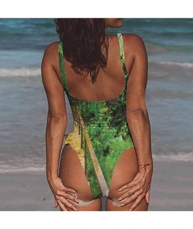 Bottoms Bathing Suit Forest- Oil Painting Style Autumn Perfect for The Beach - Multi 07-one-piece Swimsuit - CX19E78XYE6 $79.23