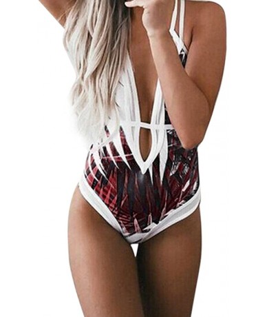 Bottoms Women Two Piece Swimsuit High Waisted Off Shoulder Ruffled Bikini Set - B-red - CH194G2452Y $30.37