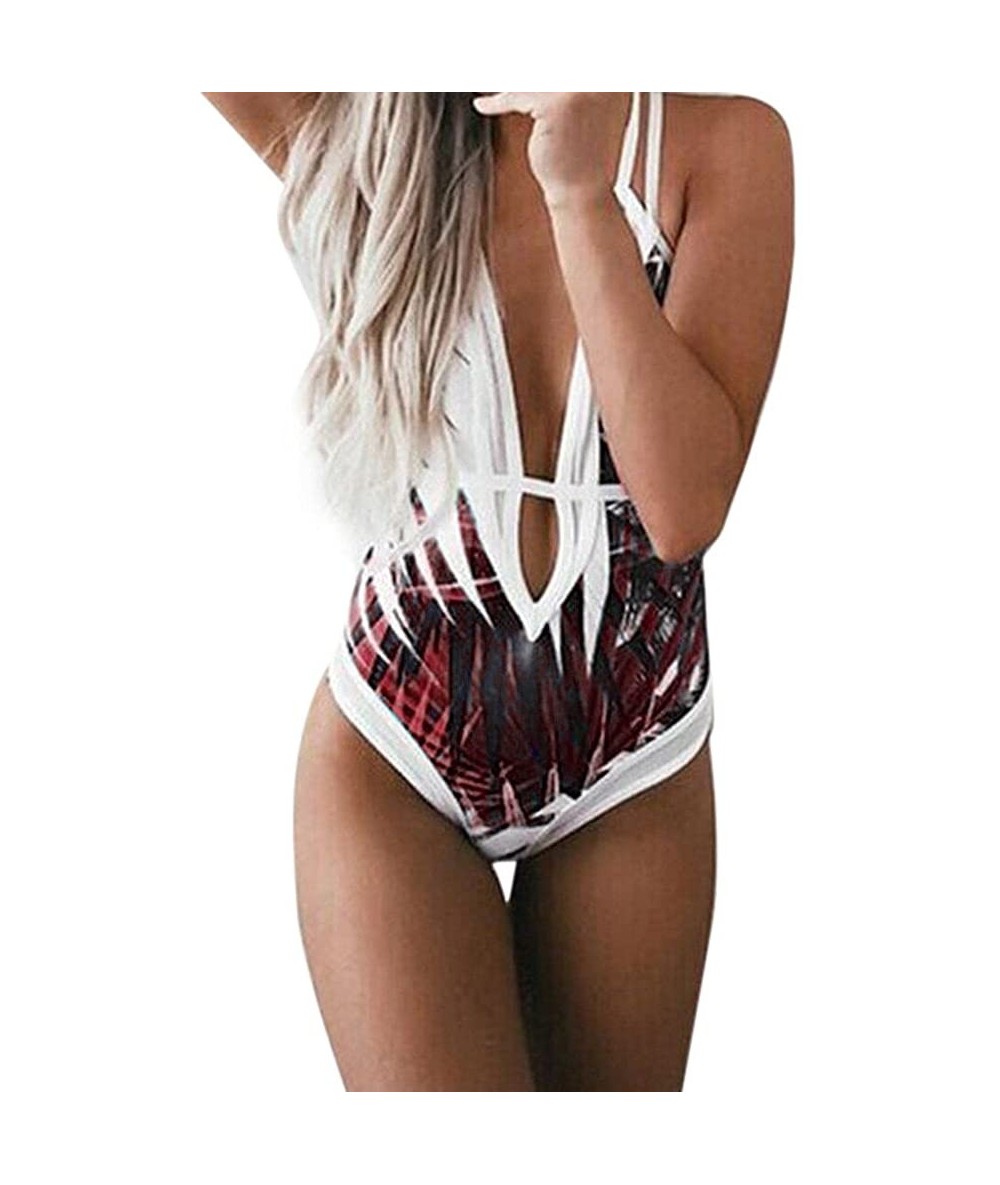 Bottoms Women Two Piece Swimsuit High Waisted Off Shoulder Ruffled Bikini Set - B-red - CH194G2452Y $30.37