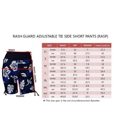 Board Shorts Women Side Tied Plus Size UPF 50+ Swim Board Shorts Rash Gaurd - Grey With Blue - CF18UKE99YG $39.95