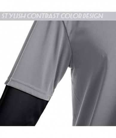 Rash Guards Men's UPF 50+ Hoodie T-Shirts Sun Protection Quick Dry Long Sleeve Rashguard - 209 Light Grey - C5199MOXEI3 $37.92