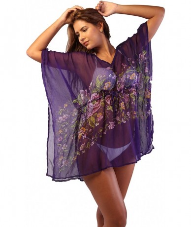 One-Pieces Swimsuit Cover up Poncho - Purple - CY125U71VBB $34.31