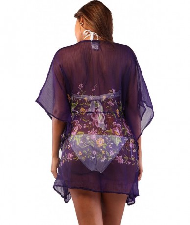 One-Pieces Swimsuit Cover up Poncho - Purple - CY125U71VBB $34.31