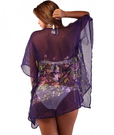 One-Pieces Swimsuit Cover up Poncho - Purple - CY125U71VBB $34.31