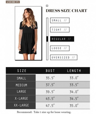 Cover-Ups Women Summer Tunic Dress V Neck Casual Loose Flowy Swing Shift Dresses - C-black - C2198XLZAC4 $48.44