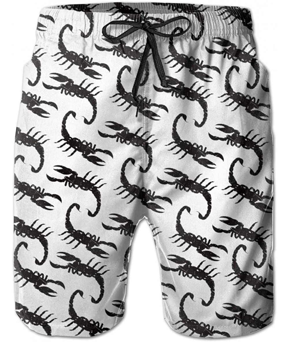 Board Shorts Relaxed Swim Trunks Big & Tall Board Shorts for Boys Mens- Quick Dry Sportwear - Black Scorpion - CM196OR6T3M $4...