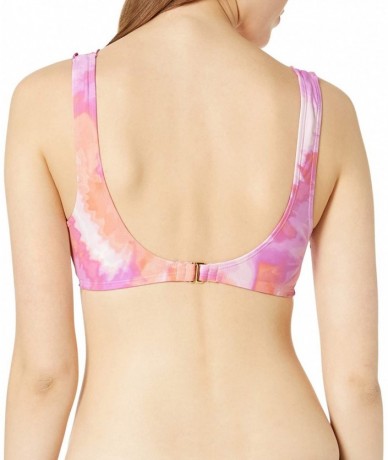 Tops Women's Ruffle Bralette Bikini Swimsuit Top - Pink//High Tie Dye - C418Y480EE2 $53.97