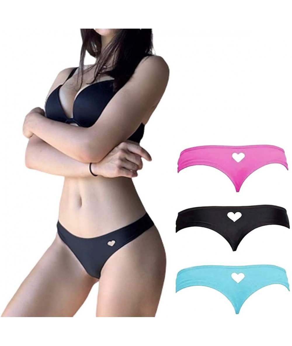 Bottoms Womens Cheeky Brazilian Bikini Bottom - Black - CR196T8QWET $43.46