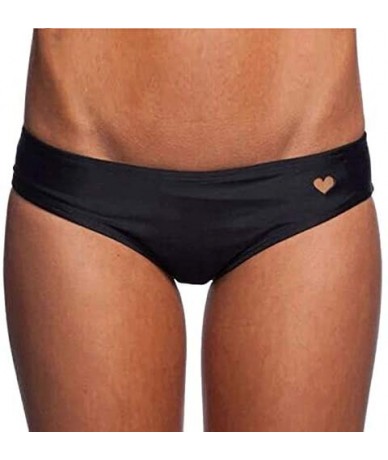 Bottoms Womens Cheeky Brazilian Bikini Bottom - Black - CR196T8QWET $43.46