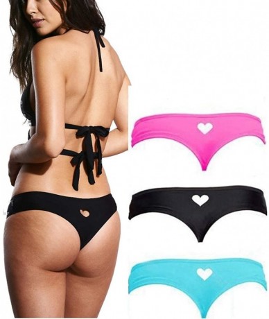 Bottoms Womens Cheeky Brazilian Bikini Bottom - Black - CR196T8QWET $43.46