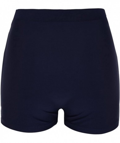 Tankinis Women's Swim Brief Beach Boy Shorts Swimwear with Adjustable Ties - Navy Blue Ruched - CQ18G2200G8 $31.70