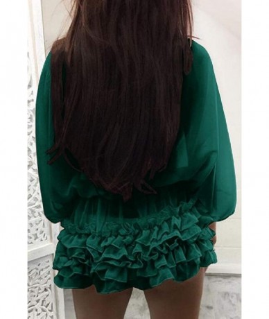 Cover-Ups Batwing Sleeve Beach Solid Beach Cover Up Chiffon Bikini Cover Up Cardigan - Green - C519CCADCTZ $47.73