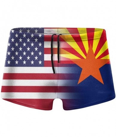 Briefs American Bolivia Flag Men's Quick Dry Swimsuit Boxer Trunks Square Cut Bathing Suits - American Arizona State Flag - C...